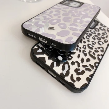 Luksusa Zīmolu Kosmētikas Spoguļi Sexy Leopard Tālrunis Lietā Par iPhone 13 12 11 Pro Max X Xs Max Xr 7 8 Puls SE Gadījumos Cieto Aizmugurējo Vāciņu
