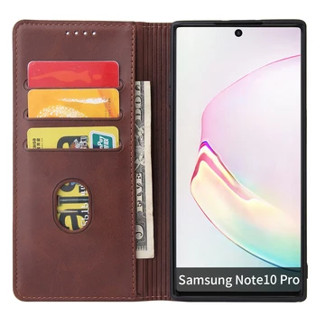 Luksusa Āda Flip Case For Samsung Galaxy A02S A52 A52S A72 S20 S21 10. pielikums 20 Note20 FE Plus Ultra 5G Seifs Kartes Slots Vāciņu