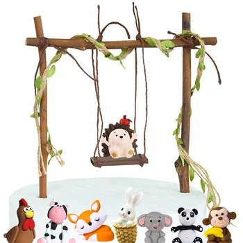Meža Partijas Apdare Dzīvnieku Kūka Topper Balonu Svētku Dzīvniekiem Lapsa, Ezis laimes Dzimšanas dienā, Balonus, Baby Dušas Dekori