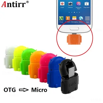 Mini Cute Dāvanu Universāls Robots Formas Andriod Micro USB OTG Host Adapter for Samsung Galaxy S3 4 Piezīme 3 4 par HTC