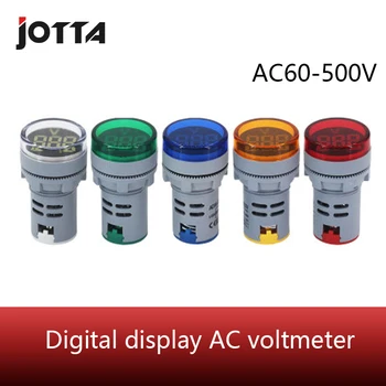 Mini Digitālais Voltmetrs 22mm Kārta AC 60-500V Voltu Sprieguma Testeris Metru Monitora Strāvas LED Indikators Izmēģinājuma Lampas Gaismas Displeju