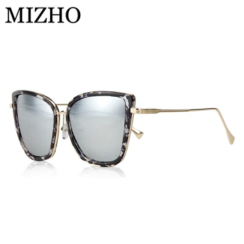 MIZHO 27G Vidrio Superstar Lielgabarīta Vīriešu Saulesbrilles Polaroid Sievietēm, Kaķu acu Vintage UV400 oculos Lielizmēra Spogulis, Oriģinālā Lieta
