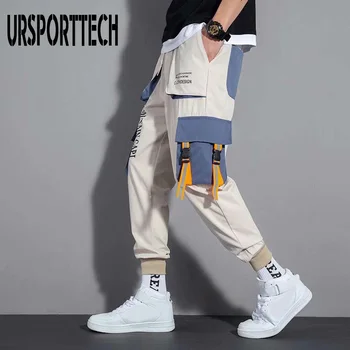 Modes Vīrieši Jogger Bikses Hip Hop Streetwear Treniņbikses Bikses Līmēšana Taktiskās Augstas Kvalitātes Vīriešu Kravas Harēma Bikses Vīriešu Apģērbu,