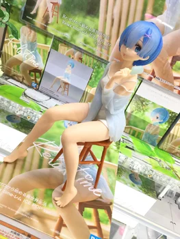 Oriģināls Banpresto RE: NULLE - Sākot Dzīvi Citā Pasaulē Rem Vasaras Apģērbu Attēls PVC Rīcības Modeli Rotaļlietas Anime Zīmējums