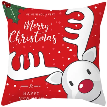 Priecīgus Ziemassvētku rotājums Mājās Ziemassvētki Spilvens Segums 45cm Spilvendrāna Ziemassvētku Dīvāns Dekori Ir 2021. Jauno Gadu 2022 Navidad Dāvanu Noel