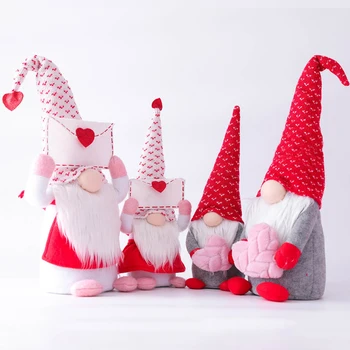 Sejas Gnome Plīša Lelle ar Sirdi Lielo Bārdu Elf Doll par Valentīna Diena Dāvanas Mājas Brīvdienu Puse Piegādēm, Mazulis, Rotaļu Dekori 0