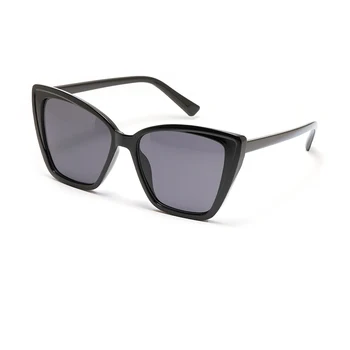 Sieviešu Lielgabarīta Cat Eye Saulesbrilles Jaunu Modes Zīmolu Dizaina Modes Cateye Saulesbrilles Sieviešu Luksusa Melnos Toņos UV400 2021 0