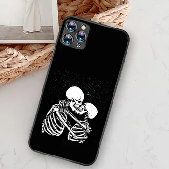 Skelets Pāris Tālrunis Lietā Par iPhone 12 11 XS XR X 8 7 6S 6 Plus Pro MAX SE 