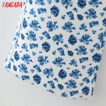 Tangada Modes Sieviešu Ziedu Uzvalku Bikses Bikses Kabatām Pogas Birojs Dāma Bikses Pantalon 1D66