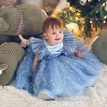 Toddler Meitenes Pirmā Ziemassvētku Sequin Dress My Girl Gadu Dzimšanas dienas Balles Kleitu, Elegantu Bērnu Meiteņu Vakara Kleitu uz Jauno Gadu 2022