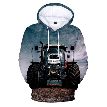 Traktora Auto Hoodies sporta Krekli Vīriešu Hip Hop Modes Smieklīgi 3D Drukas Hoodies Puloveri Streetwear Gadījuma Ilgi Sl Vīriešiem-Puloveri