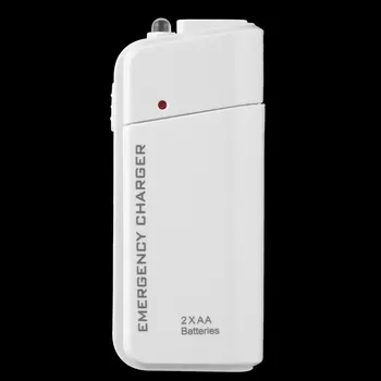 Universālais Portatīvo USB Avārijas 2 AA Baterijas Extender Lādētāja Jauda Banka Piegādes Box iPhone Mobilo Telefonu MP3 MP4 Balts 0