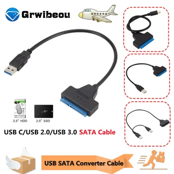 USB 3.0 /2.0/3.1 SATA Kabelis Ārējais Cietais Disks 2in1 SATA Uz USB Pārveidotājs Cietā Diska 6 gb / s For 2.5