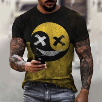 Vīriešu ikdienas vasaras xx drukāšana 3d T-krekls jauns ielu modes vīriešu sporta krekls ar apaļu apkakli