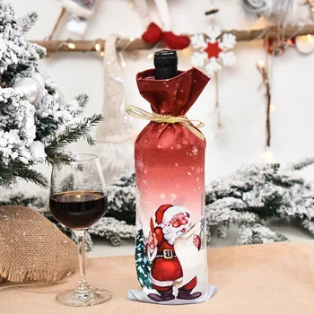 Ziemassvētku Vīna Pudeles Vāciņu Priecīgus Ziemassvētku Rotājumi Mājās Ir 2021. Ziemassvētku Rotājumu Jauno Gadu 2022 Xmas Dāvanas Navidad