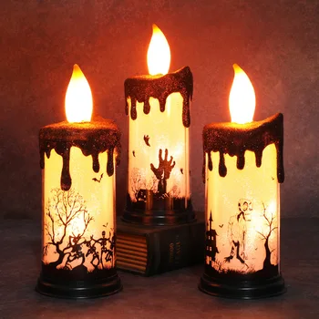 ✅Halloween Sveču Gaismā Ķirbju Lampas Spoku Festivāls Šausmu Apdare, LED Elektroniskā Sveču Gaismā haunted house dekorēšanas aksesuāri 0
