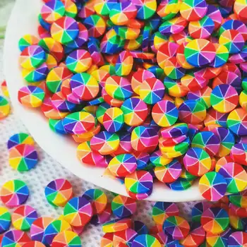 5mm Kārta varavīksnes krāsas Polimēra Māla Viltus Konfektes Sprinkles|Polimēra Māla Partijas Apdare Konfeti|Gļotas, špakteles 1