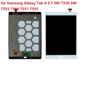 Jaunais Samsung Galaxy Tab 9.7 SM-T550 SM-T555 T550 T551 T555 LCD + Touch Screen Digitizer Montāža 1