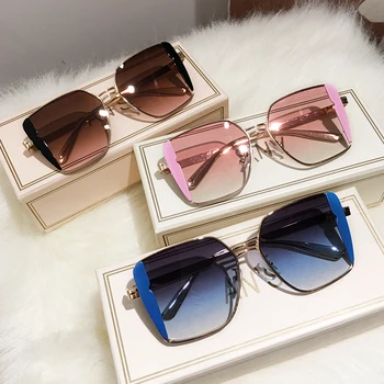 MS ir 2021. Jaunas Sievietes Lielajam Vintage, Saulesbrilles Sieviešu Modes Zīmola Dizainere Kvadrātveida Saules Brilles UV400 gafas de sol Brilles 1