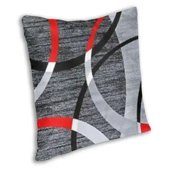 Mūsdienu Anotācija Pelēks Sarkans Swirls Mest Spilvens Segtu Mājas Dekoratīvā Ģeometrisko Modeli, Spilvens Segums 40x40 Pillowcover par Dīvānu 1