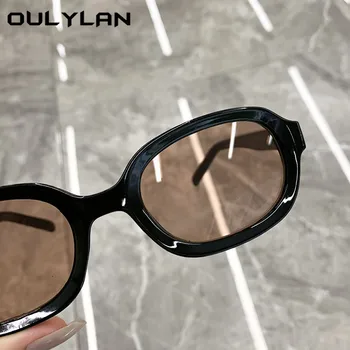 Oulylan Classic Ovālas Formas Saulesbrilles Sievietēm, Vīriešiem Vintage Zīmolu Dizainera Melnās Saules Brilles Dāmas Maziem Brilles Āra Personības 1