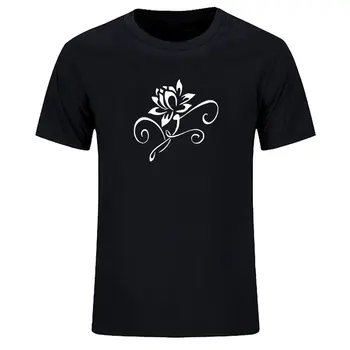 Vasaras gadījuma drukāt radošo lotus mākslas dizaina smieklīgi īsām piedurknēm T-krekls vīriešu T-shirtn 1