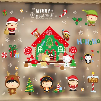Ziemassvētku Loga Uzlīme Priecīgus Ziemassvētku Dekori Mājās Ir 2021. Navidad Rotājumi Ziemassvētku Sienas Deocr Xmas Dāvanas Jaunajā Gadā 1