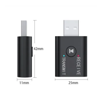 2 In1 USB Bezvadu Bluetooth Adapteri 5.0 Transmiter Bluetooth ar Datoru, TV Klēpjdatora Skaļrunis, Austiņas Adapteri Bluetooth Uztvērējs 2