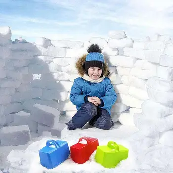 6Pcs Sniega Ķieģeļu Veidnes Plastmasas Ķieģeļu Formas Smilšu Veidnes, Āra Pludmales Pils Rotaļlietas Ziemas Sniega Pelējuma Ķieģeļu Maker Rīku Radošās Rotaļlietas 2