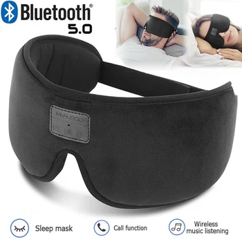 Bluetooth 5.0 3D Miega Austiņas Acu Maska Mīkstas Austiņas ar Ultra-Plānas Stereo Skaļruņu Atbalsts Brīvroku Mūzikas Galvas stīpa 2
