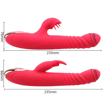 OLO Teleskopiskie Trušu Vibrators Apkures Rotācijas Pērlītēm Mēles Laiza Klitora Stimulators G-spot Masāža Dildo Vibratoru 2