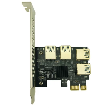 PCIe 1 līdz 4 PCI express 16X Stāvvadu Ieguves Karte PCI-E 1X, lai Ārējās 4 PCI-e slots SATA Barošanas BTC Miner Antminer Ieguves 2