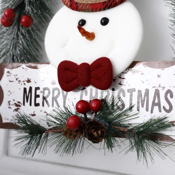 Priecīgus Ziemassvētkus Karājas Sniegavīrs Vainags Koka Vainags Durvis, Sienas Rotājumi Feliz Navidad Jaunais Gads Ziemassvētki Koka Apdare Bērniem Dāvanu 2