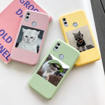 Cute Kaķēns Telefonu Gadījumā Par Godu 10 Lite Gadījumā, Melna Apmale Puķu Mīksta Silikona TPU Apvalka HUAWEI Honor 10 Tālruni Lietu Vāku 3
