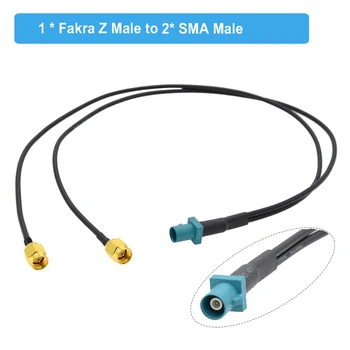 Fakra Z Vīriešu Dual SMA Male Plug Y Tipa Sadalītājs Bize RG174 Kabelis, Auto Navigācija GPS Antenas Pagarinājuma Džemperis Koaksiālais Kabelis 3