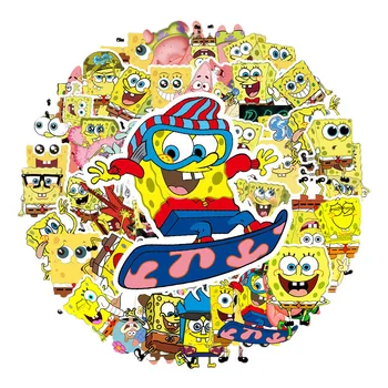 10/30/50gab Spongebob Squarepants Anime Multfilmu Uzlīmes Skeitborda Tālrunis Klēpjdatoru Motociklu Bagāžas Ledusskapis Mazulis, Rotaļu 4