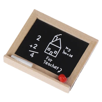 1pc 1:12 Koka Mini Tāfeli Modelis Namiņš Miniatūras Piederumi DIY Bērnu Istabas Piederumi Mazo Tāfeles 4
