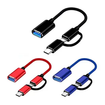 2 In 1 USB 3.0 OTG Adaptera Kabeļa Tips-K Micro USB Uz USB 3.0 Interfeiss Pārveidotājs Mobilais Uzlādes Kabelis 4