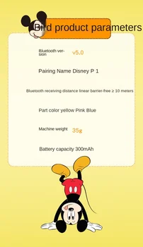 Disney bezvadu bluetooth austiņas TWS auss sporta darbojas fitnesa mūzikas austiņas 5.0 4