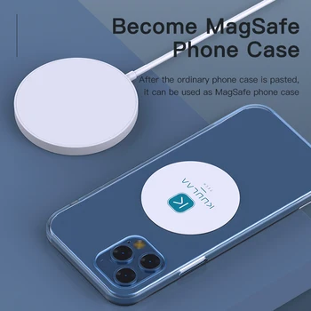 KUULAA Magnētisko Metāla Plāksne iPhone 13 12 Pro, MagSafe Bezvadu Lādētāju Magnētisko Tālruņa Turētājs Uzlīme Magnēts Metāla Dzelzs Lapa 4