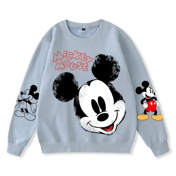 Mickey Minnie Gudrs Silts Džemperis Pelēkā Vārna Lielgabarīta Ikdienas Džemperis Dāmas Džemperis Ziemas Džemperis Modes Streetwear 4