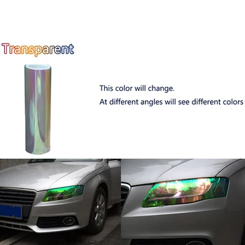 1PC 30cm*60cm Hameleons krāsu mainot toni, vinyl wrap uzlīme, priekšējo lukturu plēve, auto gaismas lampas 5