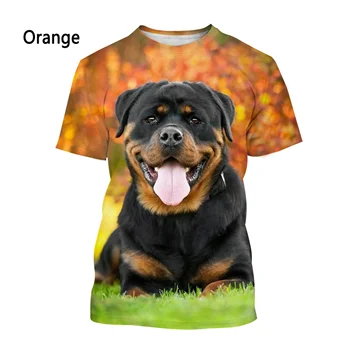 Jauno Modes Cute Pet Suns, Rotveilers, 3D Druka, T-krekls Vīriešu un Sieviešu Vasaras Gadījuma Īsām piedurknēm Smieklīgi T-krekls 5